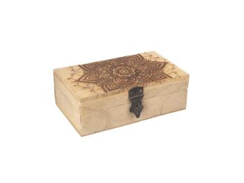 Box z mangového dřeva INDECOR Mandala 18x10x6cm
