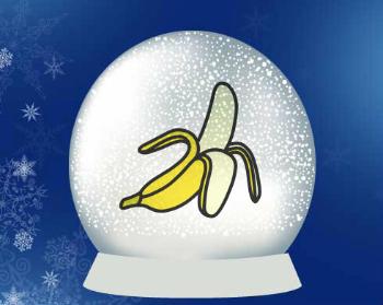 Sněhové těžítko Banán samolepka