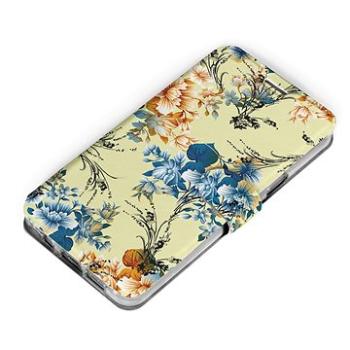 Mobiwear Flip pouzdro pro Huawei Nova 9 - MX05S Modré a oranžové květy (5903516927333)