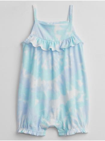 Modrý holčičí baby overal ruffle tie-dye shorty one-piece GAP