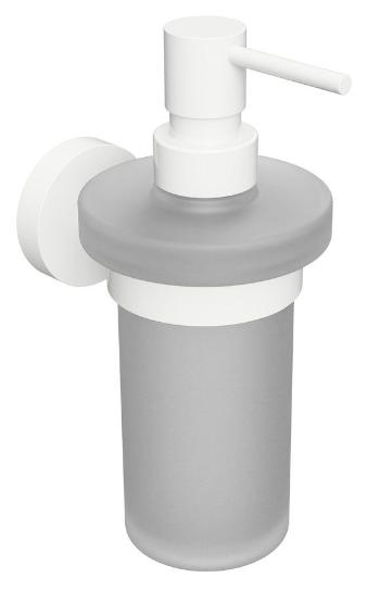 SAPHO X-ROUND WHITE dávkovač mýdla, mléčné sklo, 230ml, bílá XR101W