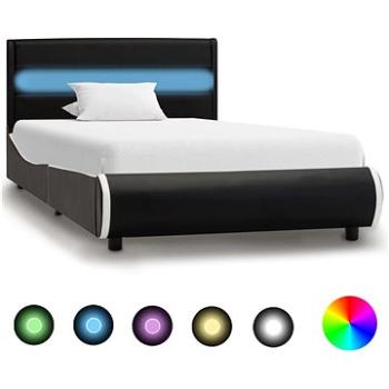 Rám postele s LED světlem černý umělá kůže 90x200 cm (285020)