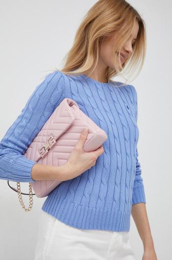 Bavlněný svetr Polo Ralph Lauren dámský, fialová barva