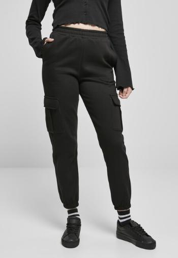 Urban Classics Ladies High Waits Cargo Sweat Pants black - XL