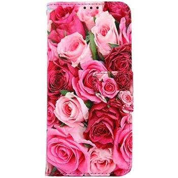 TopQ Samsung A22 knížkové Růžové růžičky 66274 (Sun-66274)