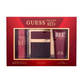 GUESS Seductive Homme Red dárková kazeta toaletní voda 100 ml + deodorant 226 ml + sprchový gel 200 ml pro muže poškozená krabička