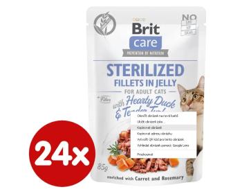 Brit Care Cat Sterilized Fillets in Jelly with Hearty Duck&amp;Tender Turkey 24x85 g - 24 x 85g