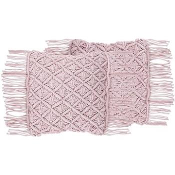 BELIANI, Sada 2 bavlněných polštářů 40 x 40 cm růžová YANIKLAR, 203230 (beliani_203230)