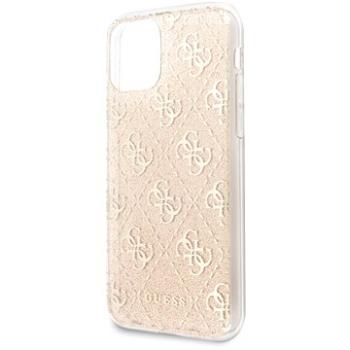 Guess 4G Glitter Zadní Kryt pro iPhone 11 Gold  (3700740469187)