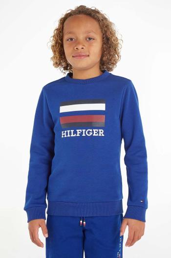 Dětská mikina Tommy Hilfiger tmavomodrá barva, s potiskem