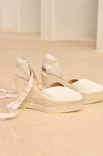 Espadrilky Manebi La Havana Heart-Shaped Wedge Espadrilles bílá barva, na klínku, O 7.0 WH