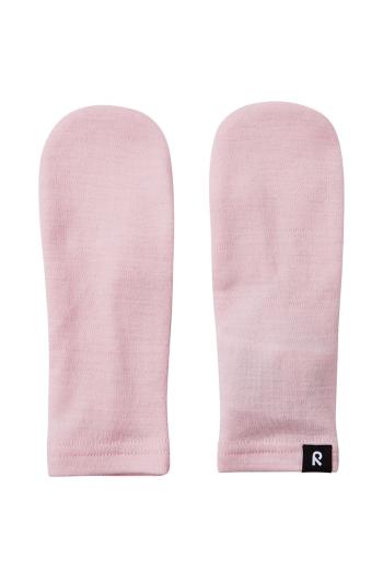 Dětské vlněné rukavice Reima růžová barva