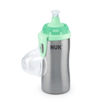 NUK Láhev na pití Junior Hrnek z nerezové oceli v zelené barvě 215 ml