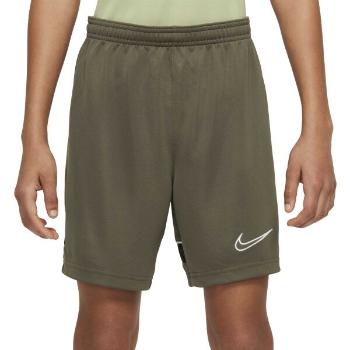 Nike DF ACD21 SHORT K Y Chlapecké fotbalové šortky, khaki, velikost XS