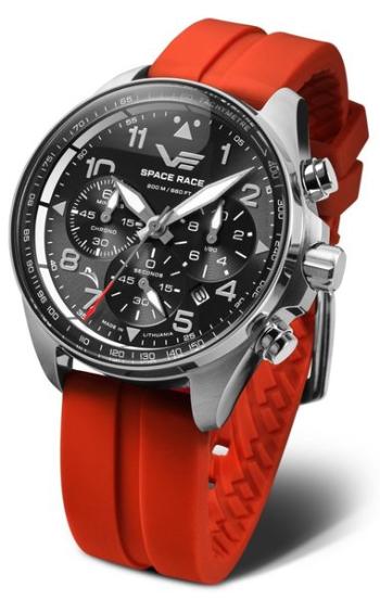 Vostok Europe Space Race Chrono Line 6S20-325A741S - Červený silikonový řemínek