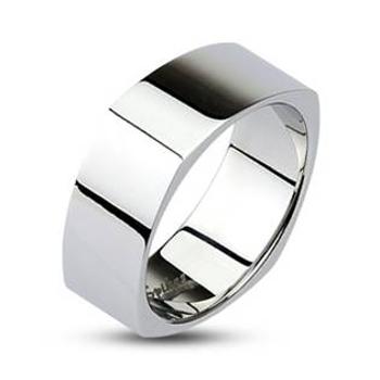 Spikes USA Hranatý ocelový prsten lesklý, šíře 6 mm - velikost 55 - OPR1300-55