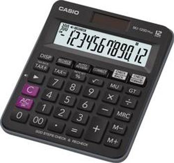 Casio MJ-120DPLUS stolní kalkulačka černá Displej (počet míst): 12 solární napájení, na baterii (š x v x h) 126.5 x 28.6 x 148 mm