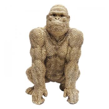 Dekorativní figurka Gorilla – zlatá 46 cm