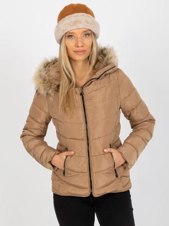 CAMEL DÁMSKÁ ZIMNÍ BUNDA S KOŽÍŠKEM NM-KR-P22-6627.94-CAMEL Velikost: L