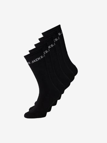 Jack & Jones Basic Logo Tennis Ponožky 5 párů Černá