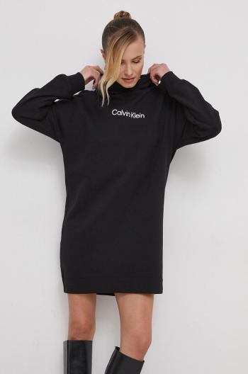 Bavlněné šaty Calvin Klein černá barva, mini, oversize, K20K206897