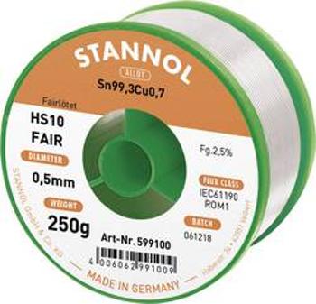 Pájecí cín Stannol HS10-Fair, cívka, 250 g, 0.5 mm