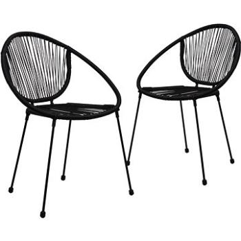 Zahradní židle 2 ks PVC ratan černé 48566 (48566)