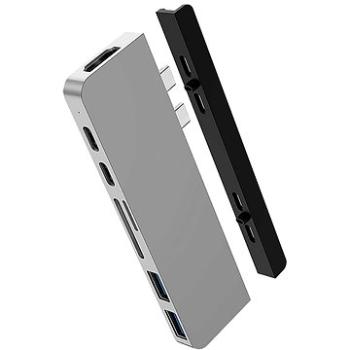 HyperDrive DUO 7 ve 2 USB-C Hub na MacBook Pro / Air, stříbrný (HY-HD28C-SILVER)