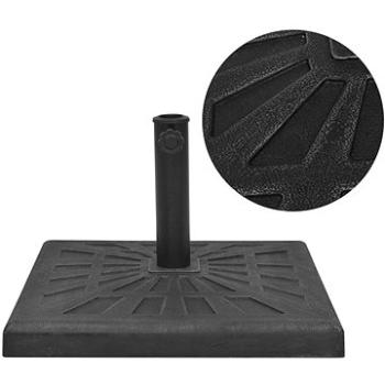 Stojan na slunečník, pryskyřice, čtvercový černý 19 kg (43659)