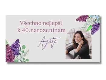 Narozeninový banner s fotkou - Orgovan Rozměr banner: 130 x 260 cm