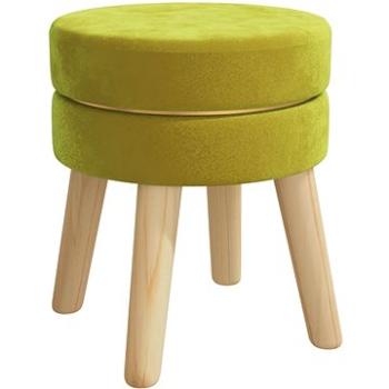 Kulatá stolička mechově zelená samet, 340277 (340277)