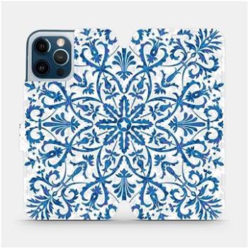 Flipové pouzdro na mobil Apple iPhone 12 Pro Max - ME01P Modré květinové vzorce (5903516377329)