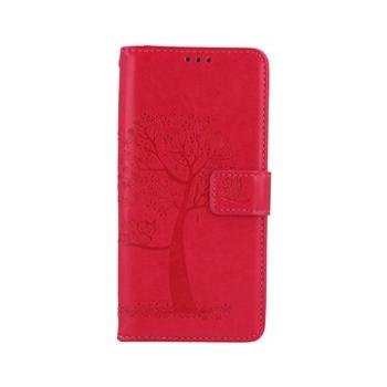 TopQ Samsung A52 knížkové Tmavě růžový strom sovičky 57716 (Sun-57716)