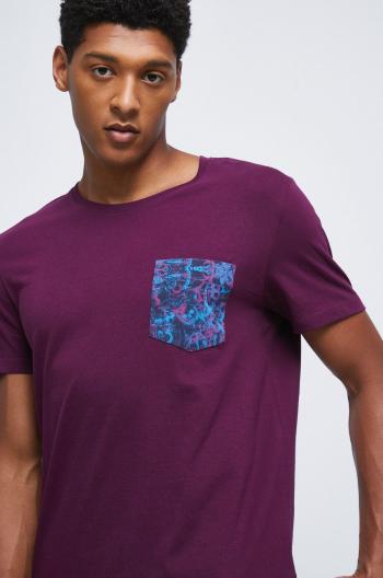 Bavlněné tričko Medicine fialová barva