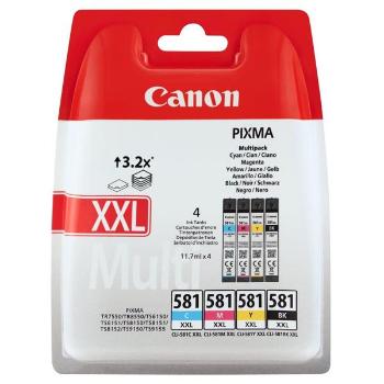 CANON CLI-581-XXL - originální cartridge, černá + barevná, 4x11,7ml