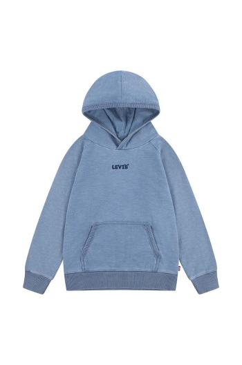 Dětská mikina Levi's LVB HEADLINE INDIGO HOODIE s kapucí, s potiskem