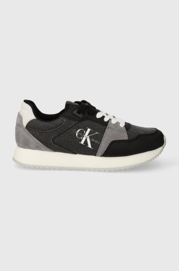 Sneakers boty Calvin Klein Jeans RUNNER LOW LACE MIX ML BTW černá barva, YW0YW01436