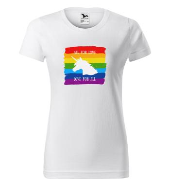 Tričko LBGT Unicorn (Velikost: XS, Typ: pro ženy, Barva trička: Bílá)