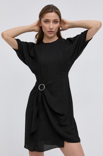 Šaty The Kooples černá barva, mini, áčkové
