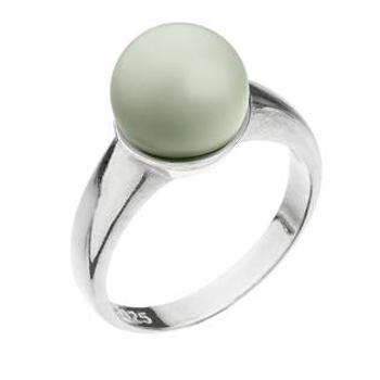 EVOLUTION GROUP CZ Stříbrný prsten s perlou pastelově zelený pastel green - velikost 52 - 35022.3