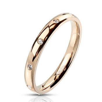 Šperky4U Zlacený celový prsten se zirkony, vel. 52 - velikost 52 - OPR1759RD-52