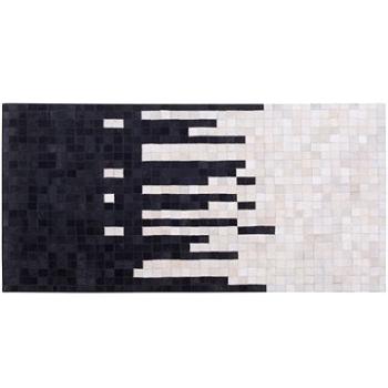 Černobílý kožený koberec 80x150 cm BOLU, 73752 (beliani_73752)