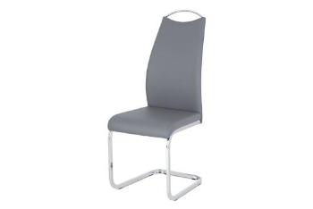 Autronic HC-981 GREY Jídelní židle šedá koženka / chrom