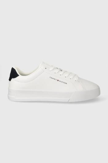 Kožené sneakers boty Tommy Hilfiger TH COURT LEATHER bílá barva, FM0FM04971