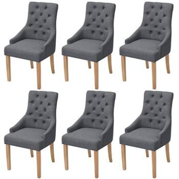 Jídelní židle 6 ks tmavě šedé textil (274424)