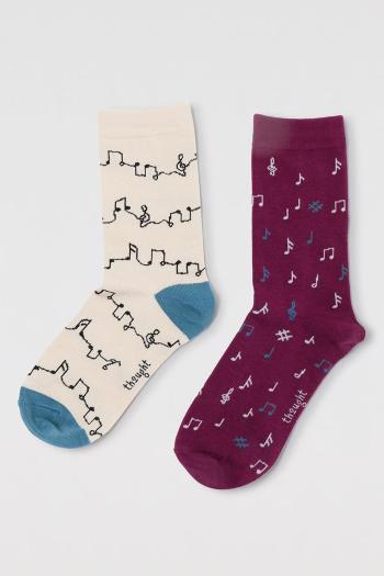 Vícebarevné vzorované ponožky Tessa Music - dvojbalení