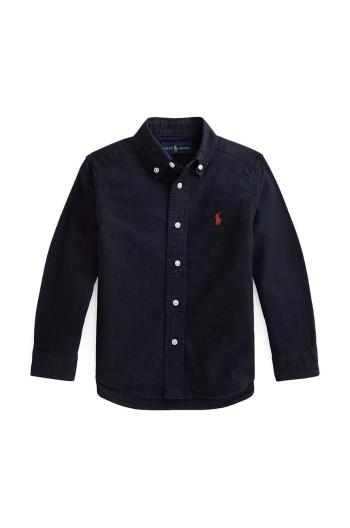 Dětská bavlněná košile Polo Ralph Lauren černá barva