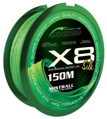 Mistrall pletená šňůra shiro silk x8 zelená 150 m - 0,17 mm 17,9 kg