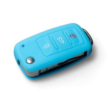 Ochranné silikonové pouzdro na klíč pro VW/Seat/Škoda s vystřelovacím klíčem, barva světle modrá (SZBE-001SB)