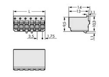 Konektor do DPS WAGO 2091-1130, 35.00 mm, pólů 10, rozteč 3.50 mm, 100 ks